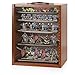 Cathyeen Miniature Display Case Display Cases for Collectibles Miniatures Storage Case Display Shelves Shelf for Collectibles for Mini Action Figures Valuable Collectibles or Crystal Stone Brown - Image 3