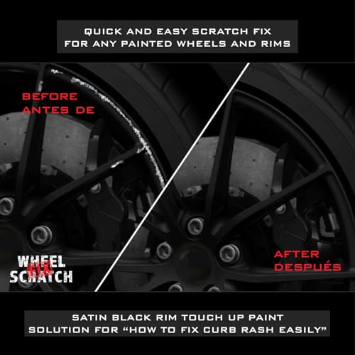 Wheel Scratch Fix Matte Black Rim Touch Up Paint Kit, Car Wheel Scratch Repair Kit, Wheel Touch Up Paint Pen, curb rim repair kit, curb rash repair kit, Universal Rim Alloy Wheel Paint Black (Matte Black Satin) - Image 2
