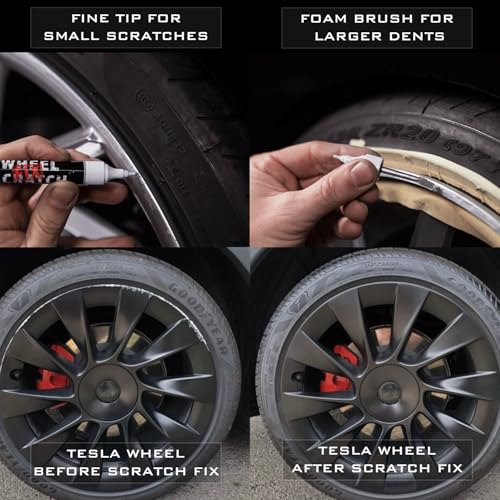 Wheel Scratch Fix Matte Black Rim Touch Up Paint Kit, Car Wheel Scratch Repair Kit, Wheel Touch Up Paint Pen, curb rim repair kit, curb rash repair kit, Universal Rim Alloy Wheel Paint Black (Matte Black Satin) - Image 5
