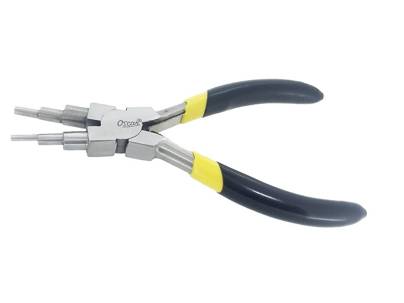 SWISSO Oscar 1 Piece Wrap N Tap 3 Step Pliers Stainless Steel with Cushioned Grips 14CM Approx MultiSized Bail Making anping Pliers 6 Barrel Sizes in 1 Pliers Small Bail Making Wire Wrapping Jewelry Pliers Forming Bending Ring Tools - Image 2