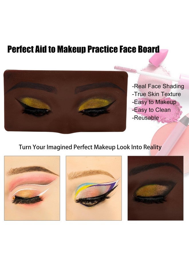 GFPGYQ 3D Eye Makeup Face Practice Board, Perfect Aid To Makeup Practicing Face Board, Reusable Silicone Face To Practice Makeup Mannequin For Beginners To Practice Eyesmakeup Kit (Black) - Image 4