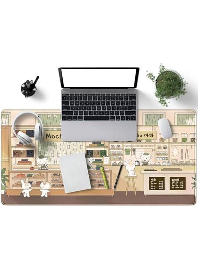 erorex Adorable Kawaii Large Desk Mat Beige Anime Mouse Pad Xxl Extended Gaming Mousepad With Non Slip Rubber Base Desk Accessory For Computer And Laptop Ideal For Gaming And Office 31.5'' X 15.7'' - Image 5