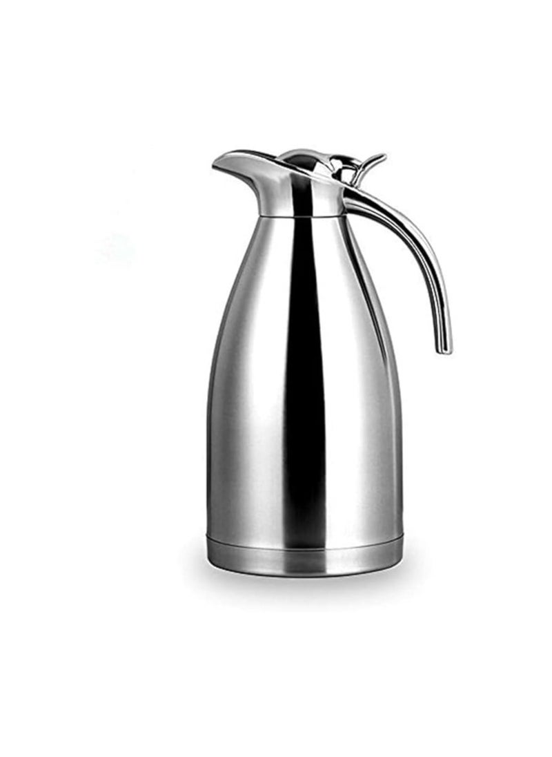 FNS - FnS Stainless Steel Coffee Thermos Carafe, Double Walled Vacuum Flask 12-Hour Heat and 24-Hour Cold Retention, Beverage Dispenser (2 LTR) - Image 1