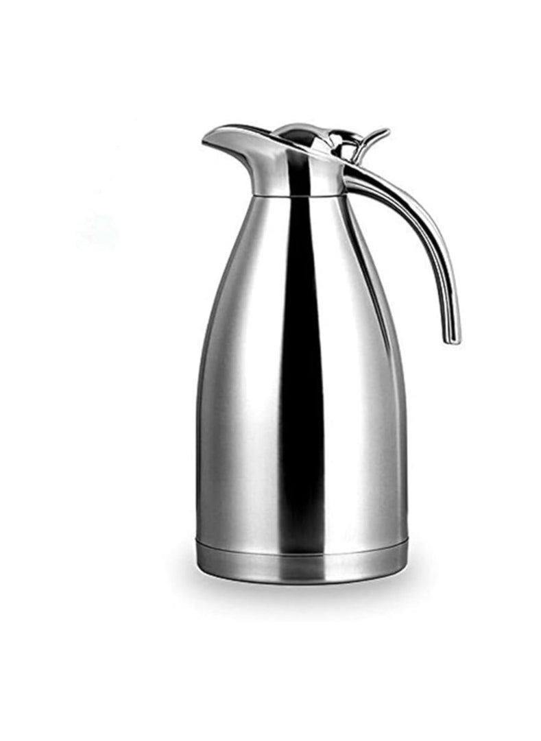 FNS - FnS Stainless Steel Coffee Thermos Carafe, Double Walled Vacuum Flask 12-Hour Heat and 24-Hour Cold Retention, Beverage Dispenser (2 LTR) - Image 1