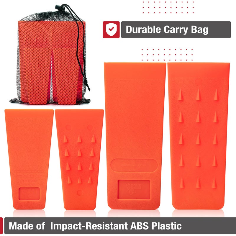 UNCO- Tree Felling Wedges with Spikes, 4Pack, 5.5" & 8" Wedges with Storage Bag, Splitting Wedge, Plastic Wedges, Logging Tools and Equipment, Chainsaw Wedges for Trees - Image 4