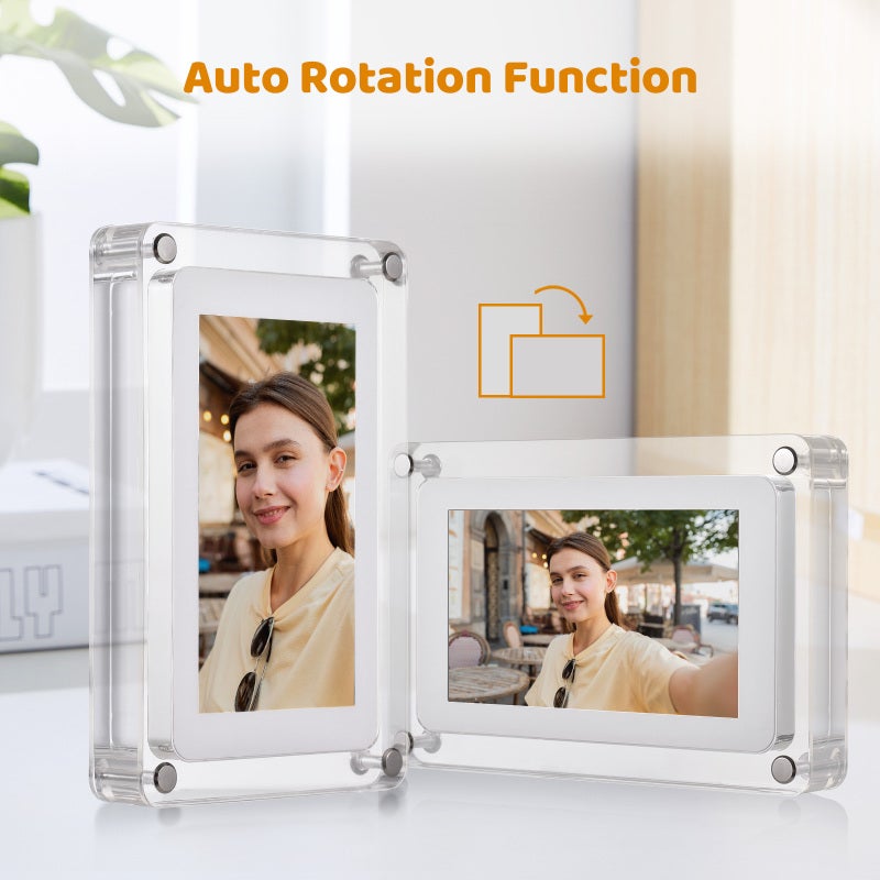 10.1 Inch WiFi Acrylic Digital Photo Frame Digital Picture Frame Photo/ Music/ Video Player Auto Rotation Built-in 8GB Memory Battery Gift for Friends Families, Frameo APP Sharing - Image 4