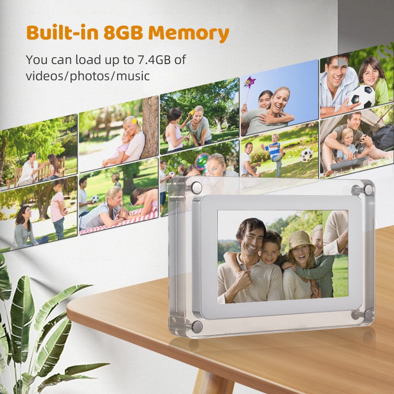 10.1 Inch WiFi Acrylic Digital Photo Frame Digital Picture Frame Photo/ Music/ Video Player Auto Rotation Built-in 8GB Memory Battery Gift for Friends Families, Frameo APP Sharing - Image 3