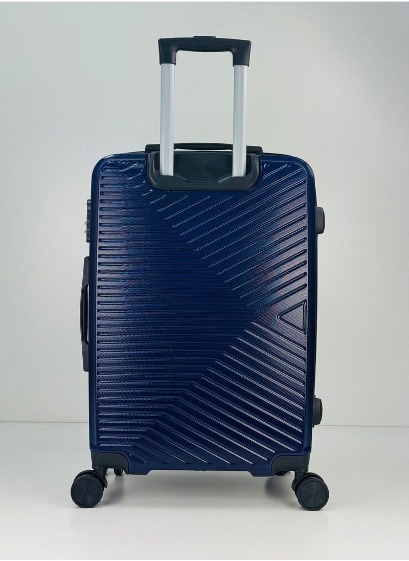 SAW & SEE - Premium Hard Shell Luggage Set – 3-Piece Durable Strong Suitcase Set, Lightweight ABS Trolley Bags with Smooth Rotating Spinner Wheels, Security Combination Lock, Telescopic Handle, Traveling Bag Suitcases – 12 KG /23 KG /35 KG - 20" / 24" / 28" – DARK BLUE - Image 1