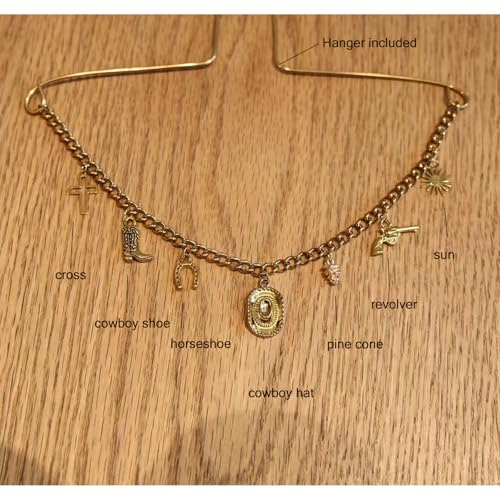 ColisPar Cute Western Country Car Rear View Mirror Hanging Accessories for Women Cowgirl Gold Car Decor Charm, Aesthetic Cowboy Rearview Chain Ornament Pendant Truck Interior Girl Girly Horse Boot Hanger - Image 2