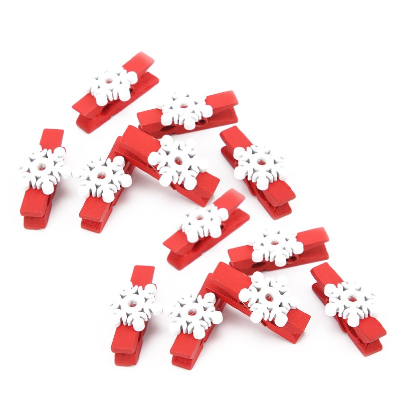 100pcs Clothes Pins Mini Cute Decorative Wooden Clips With Snowflake Pattern for Clothes Photos Hanging Wedding Party - Image 3