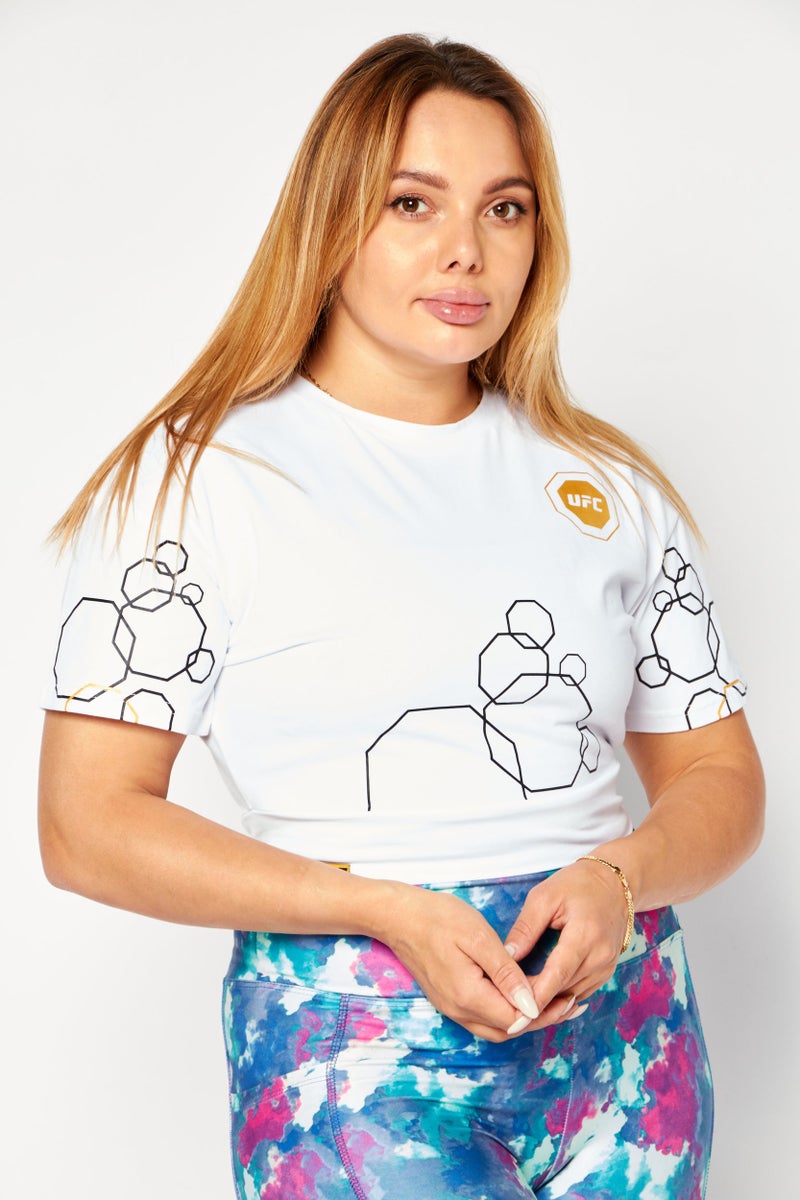 Ufc Women Sportswear Fit Brand Logo Training Top, White Combo - Image 1