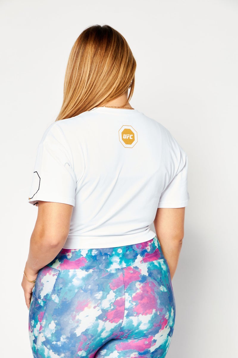 Ufc Women Sportswear Fit Brand Logo Training Top, White Combo - Image 4