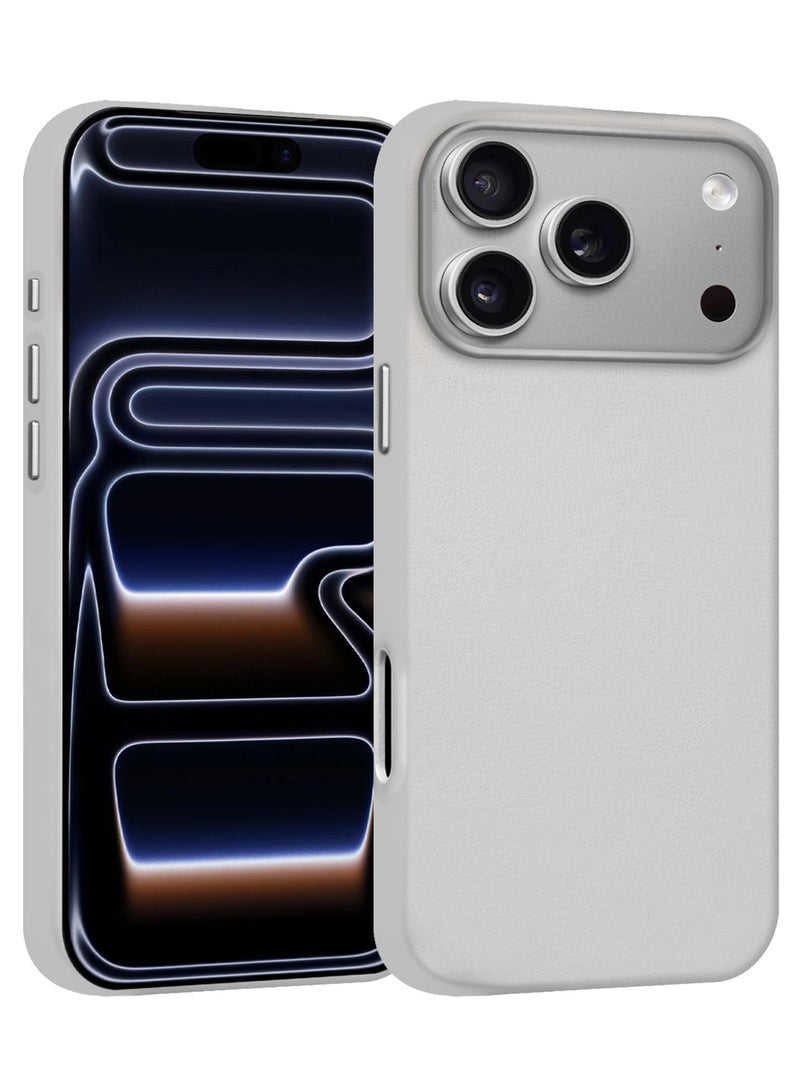 CATANES حافظة جلدية فاخرة لـ iPhone 17 Pro Max – مضادة للصدمات، مقاومة للماء، تشطيب غير لامع، مضادة للانزلاق، تصميم نحيف - تيتانيوم طبيعي - Image 1