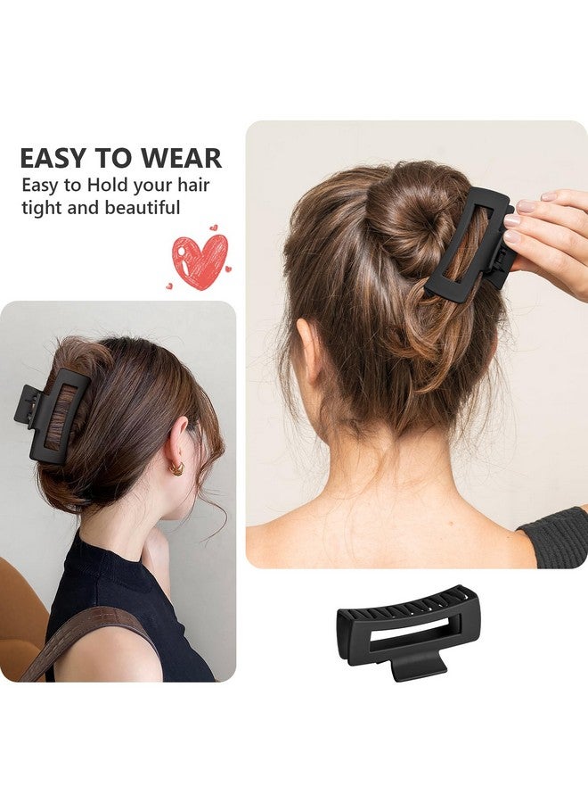 Pactiv New Black 2pcs Hair Clips Women-Variety Pack Claw Clips-French Strong Hold internal Tooth Designs- Claw Clip for thick and thin Hair- matt finish hair Claws - Image 3