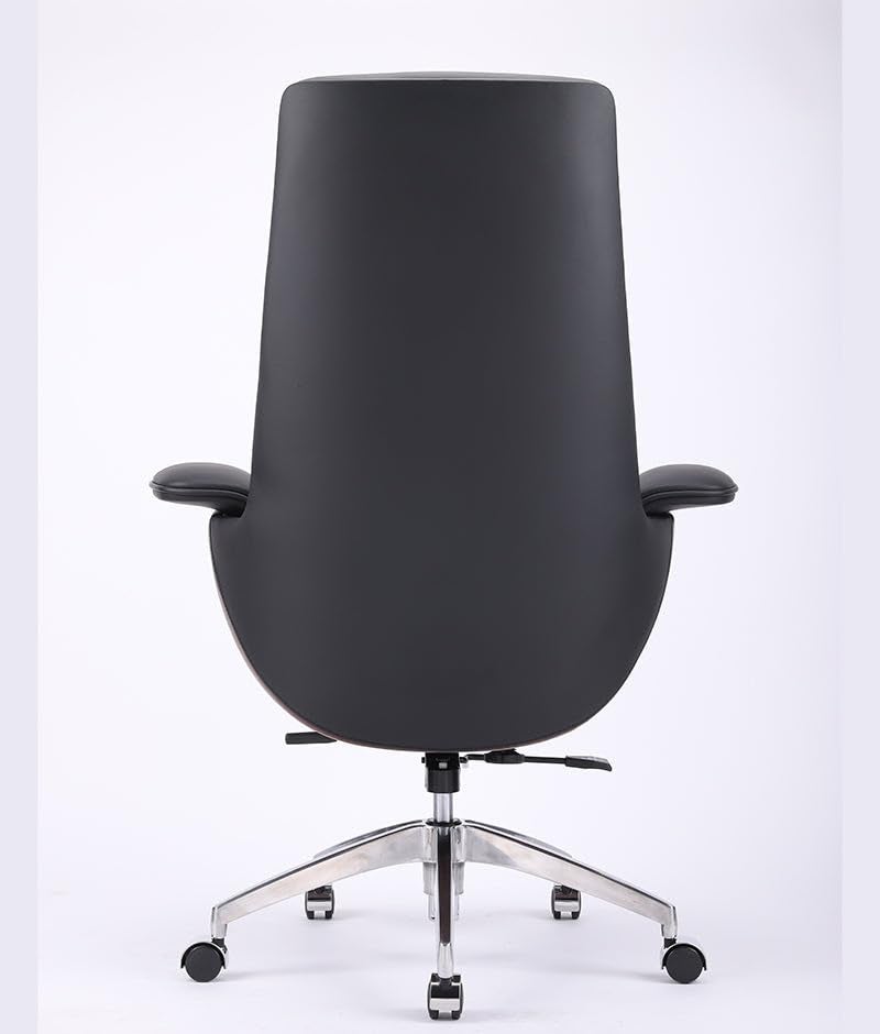 Upmarkt Trendor Leatherette Luxury Ergonomic Executive Chair MultiFunction Modern Designed Office Leather Chair Conference Chair with Wood Back with Headrest Black - Image 4