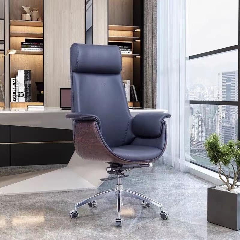 Upmarkt Trendor Leatherette Luxury Ergonomic Executive Chair MultiFunction Modern Designed Office Leather Chair Conference Chair with Wood Back with Headrest Black - Image 2