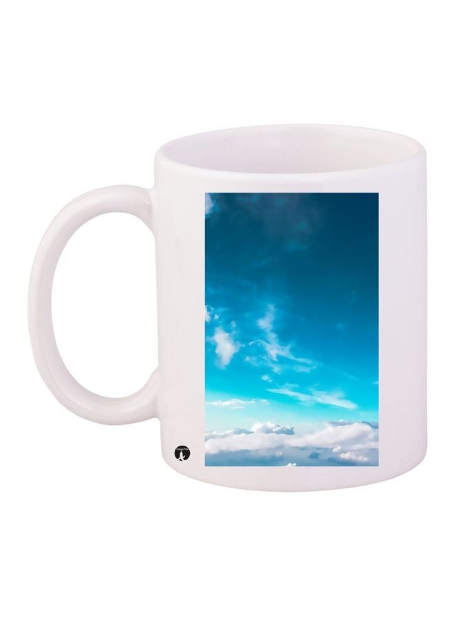 Sky Printed Coffee Mug White/Blue 11ounce