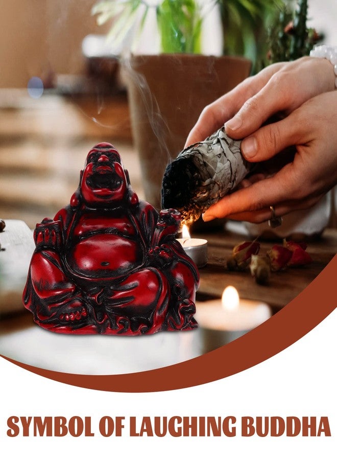 BESPORTBLE Maitreya Buddha Statue Resin Maitreya Buddha Laughing Buddha Ruyi Sitting Buddha Decoration Home Desk Ornament 1pc (2 Inches) - Image 4