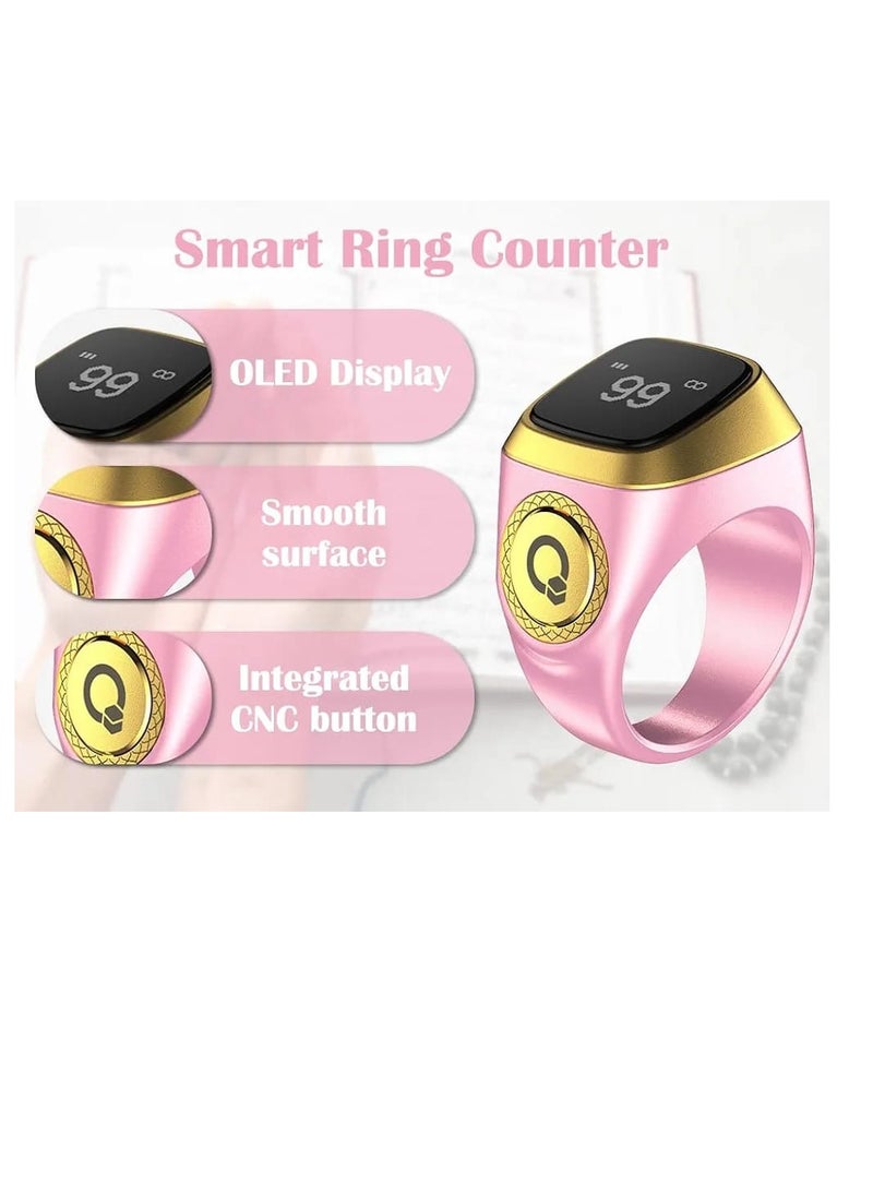 Zikr Ring18mm Smart Ring with Vibration Reminder Tasbih Counter and Bluetooth Connection and IQIBLA App and 5 Daily Prayer Reminders