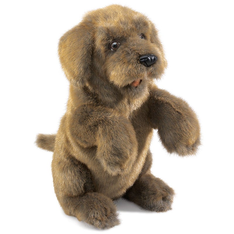 Folkmanis Sitting Dog Hand Puppet, Brown - Image 1
