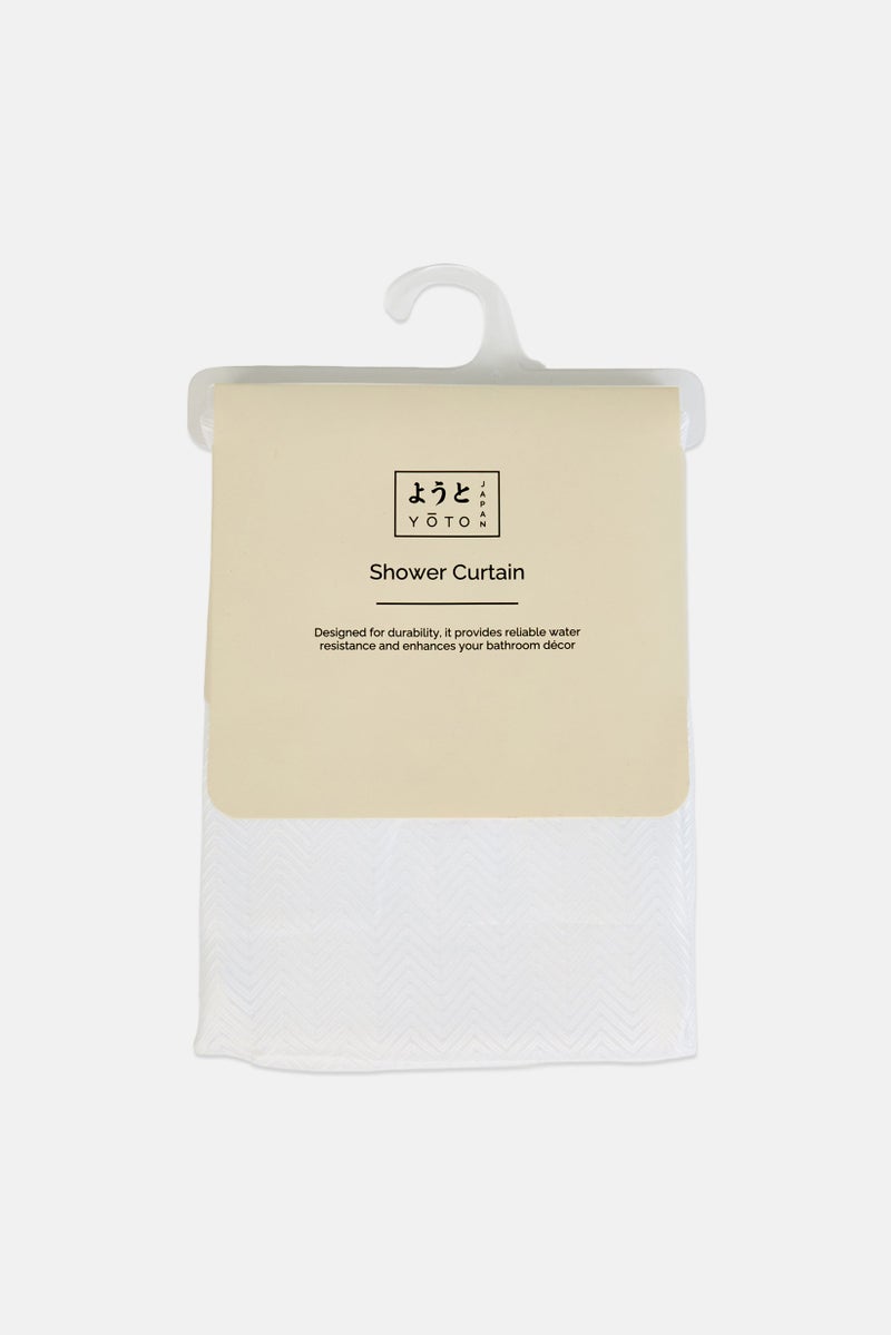 YOTO Textured Shower Curtain Liner, White - Image 1