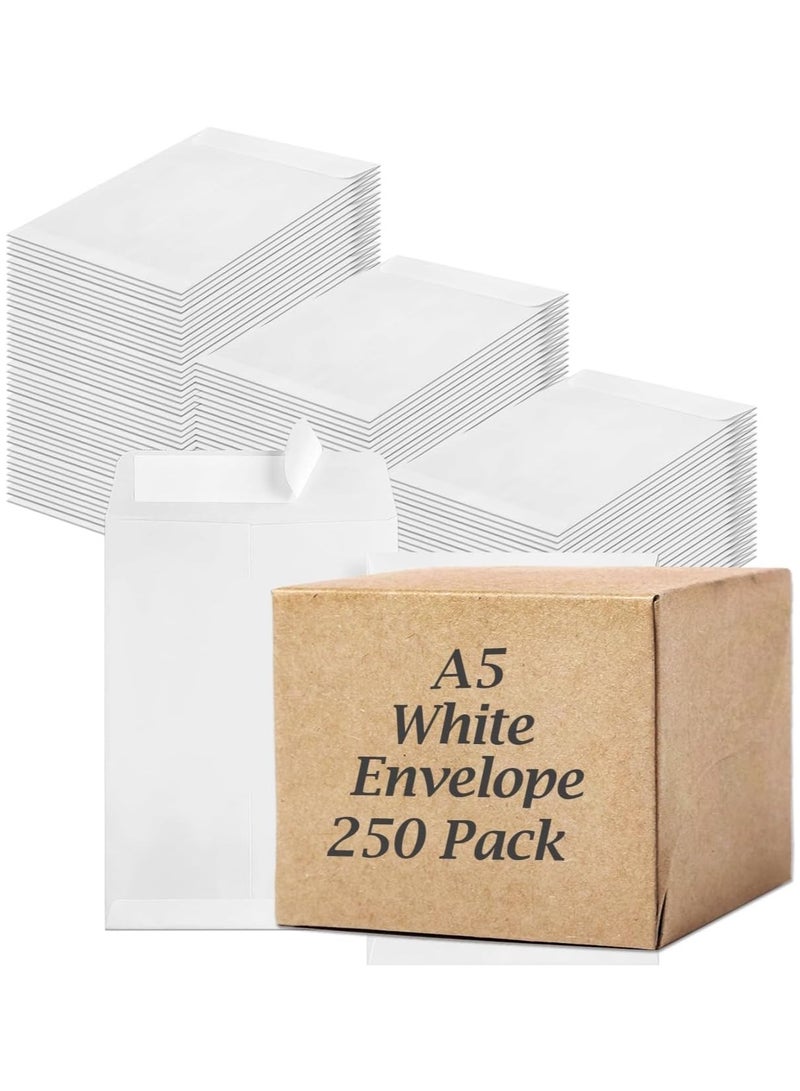 MARKQ [A5] أظرف بيضاء [250 عبوة]، 10" × 7" أظرف بريد ذاتية الإغلاق للإرسال للمنازل والمكاتب والتجارة الإلكترونية، 100 جرام - Image 1