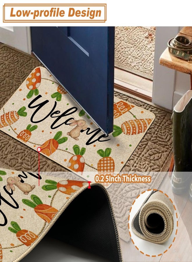 Baccessor Easter Carrot Bunny Rabbit Door Mat Spring Decorative Front Welcome Doormat 17x29 Inch Indoor Outdoor Door Mats Non Slip Rubber Backing Seasonal Entryway Floor Decoration - Image 4