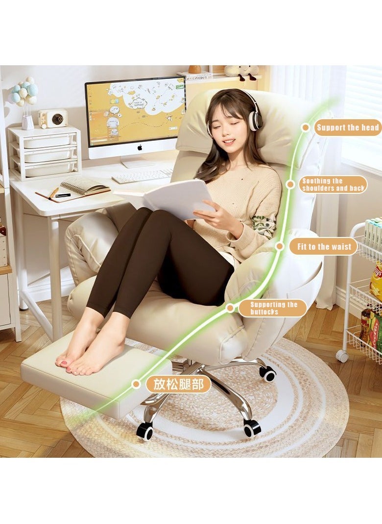 Hihonor Computer Chair, Home Ergonomic Gaming Gaming Chair Seat, Lazy Computer Sofa Chair, Bedroom Reclinable Leisure Back Chair (Pink)  - Image 3