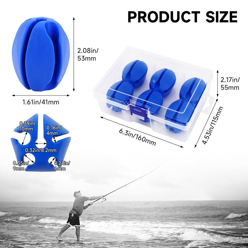 SAN LIKE Fishing Rod Fixed Balls Rod Racks 6PCS Portable Silicone Fishing Pole Puller Fishing Rod Fixed Tool Fishing Rod Protector, Nice Fishing Gifts for Fishing Enthusiasts Men Women, Blue - Image 5