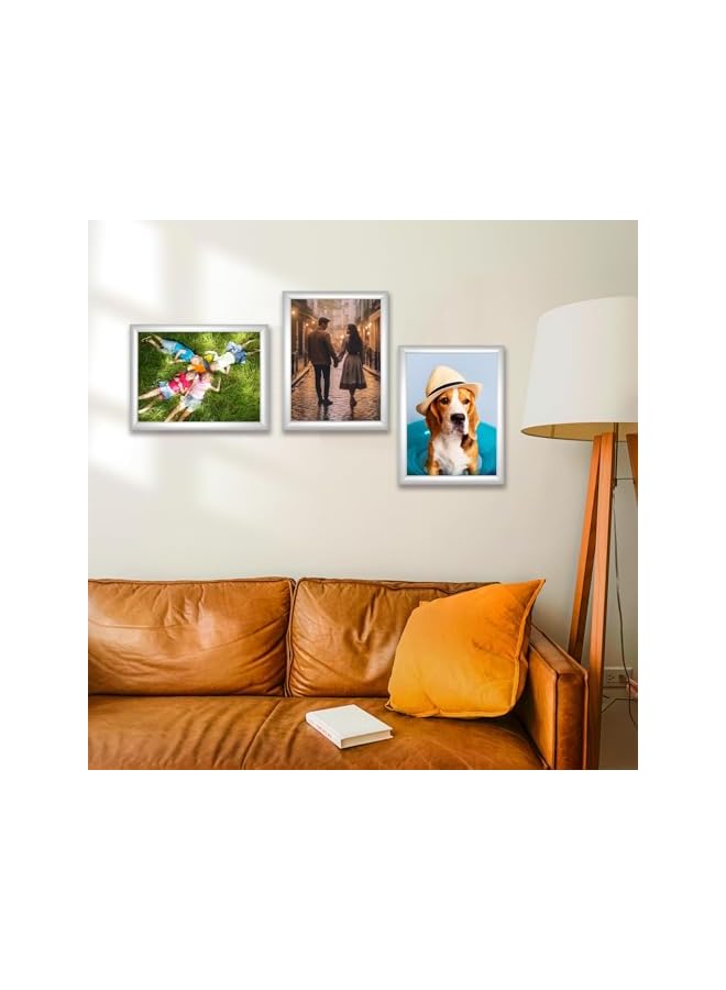 The Bros إطار سناب A4 فضي - إطار ألومنيوم للمستندات، عرض على الحائط وتعليق الصور - حامل ملصقات مع مشابك فتح أمامية مريحة، 1 قطعة - Image 2