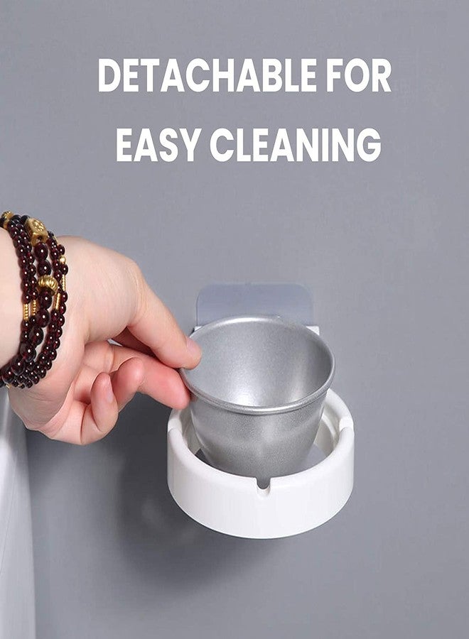 PRAYAS Nailless Wall Mounted Ashtray Removable Stainless Steel Ashtray Wall Mounted Ashtray for Bathroom Toilet Hallway Kitchen Hotel Office (White) - Image 4