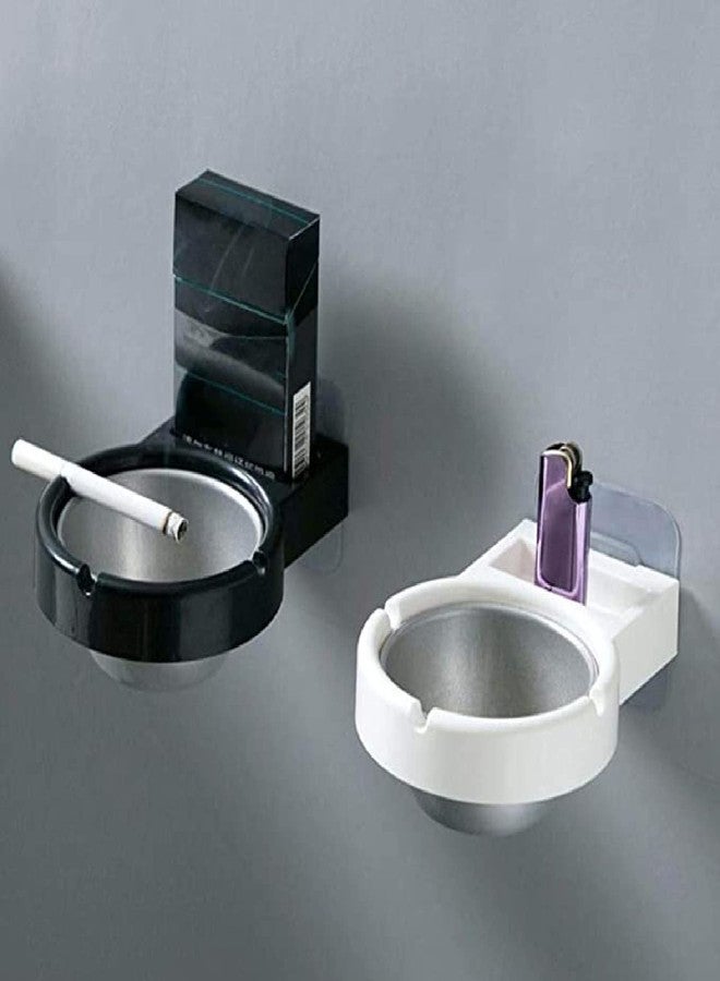 PRAYAS Nailless Wall Mounted Ashtray Removable Stainless Steel Ashtray Wall Mounted Ashtray for Bathroom Toilet Hallway Kitchen Hotel Office (White) - Image 2
