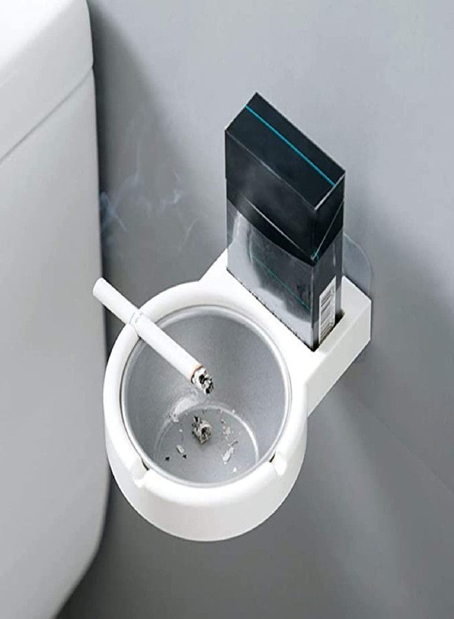 PRAYAS Nailless Wall Mounted Ashtray Removable Stainless Steel Ashtray Wall Mounted Ashtray for Bathroom Toilet Hallway Kitchen Hotel Office (White) - Image 3