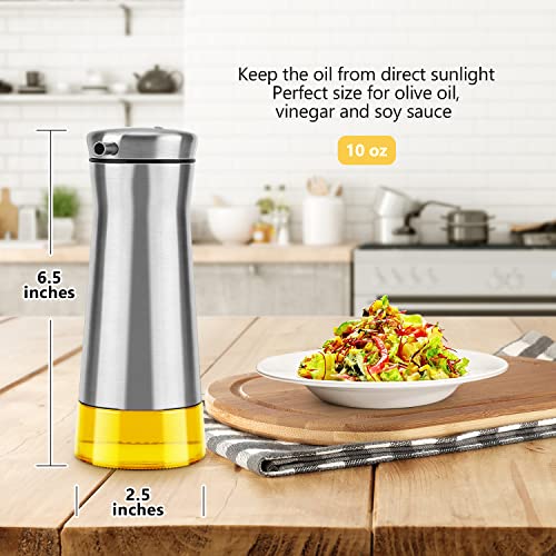 Aelga Olive Oil And Vinegar Dispenser Set -2 Pack Elegant Stainless Steel Oil Dispenser Set- Vinegar Bottle for Kitchen with No-Drip - Image 5