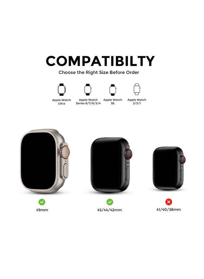 O Ozone - Slim Metal Straps For Apple Watch Series 10 | Ultra 2 | 8 Ultra | 9 | 8 | 7 | 6 , 49/46/45/44/42mm Stainless Steel Metal Wristband -Silver & Rose Gold - Image 1