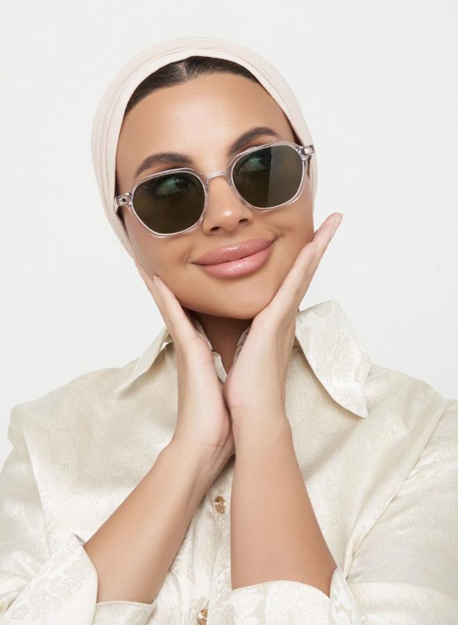 30 سندايز نظارات شمسية نسائية بتصميم هندسي بحماية  شفافة وخضراء - Image 5