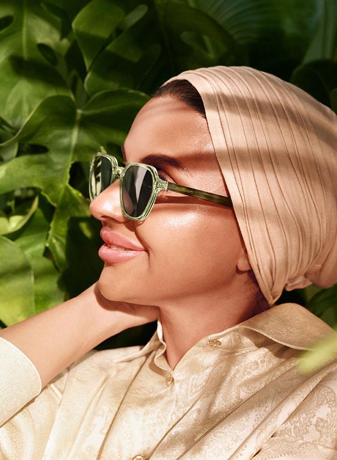 30 سندايز نظارات شمسية نسائية بتصميم هندسي بحماية  شفافة وخضراء - Image 4