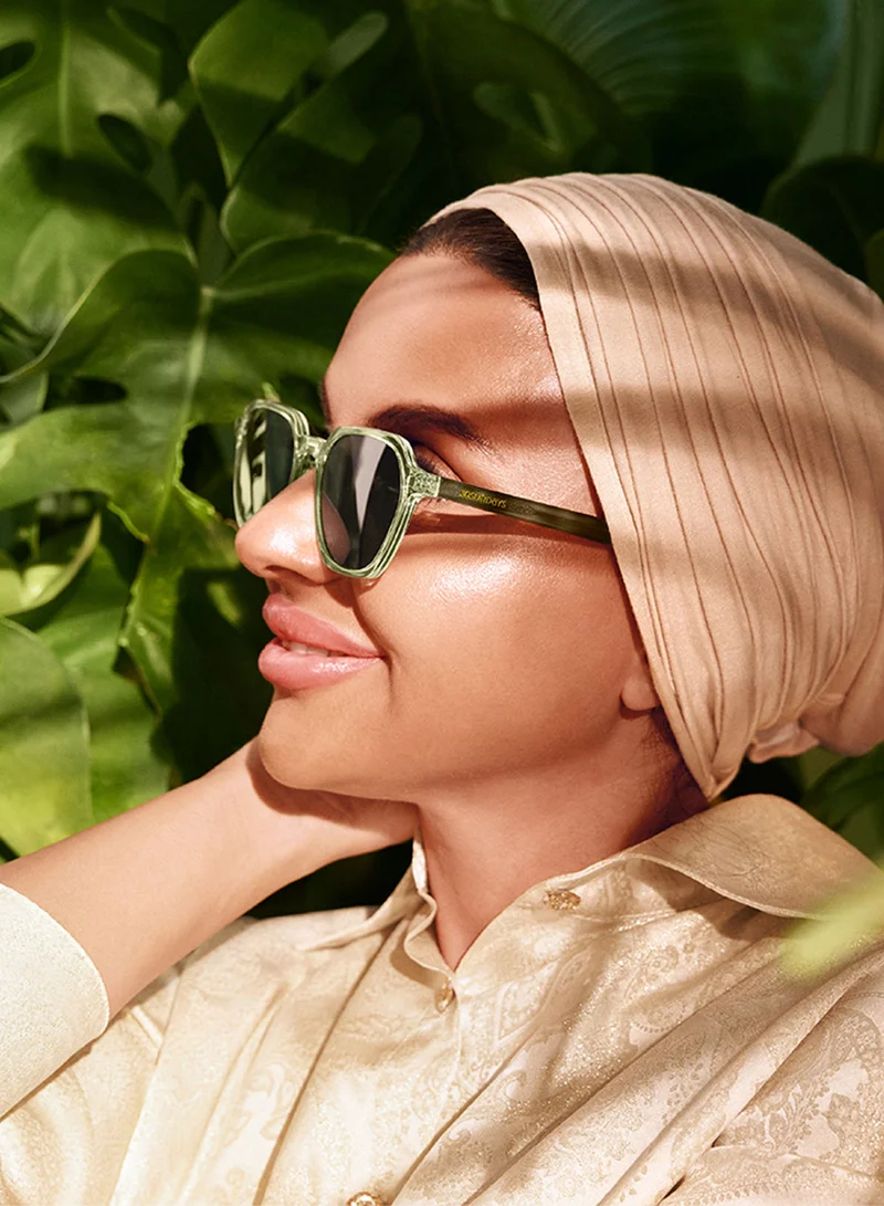 30Sundays River,Women Sunglasses, Geometric Sunglasses, UV Protection: UV400 (Transparent,Green)