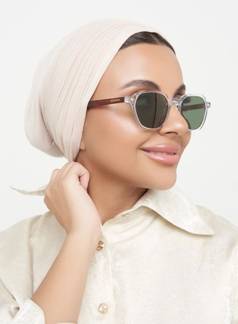 30Sundays River,Women Sunglasses, Geometric Sunglasses, UV Protection: UV400 (Transparent,Green)