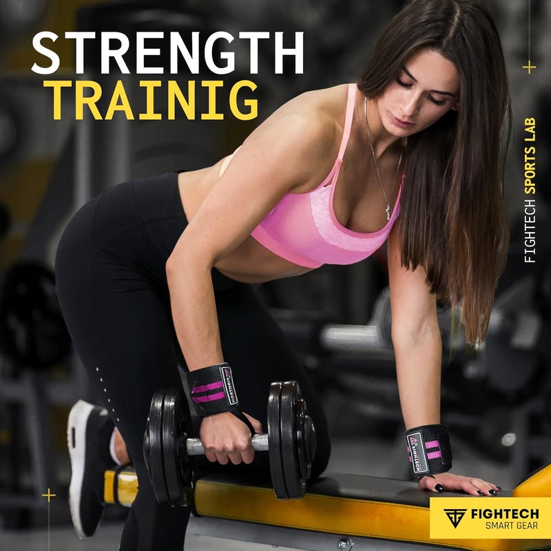 FIGHTECH Wrist Wraps for WeightLifting | 18 inch Professional Grade Lifting Wrist Wraps | Best for Powerlifting Competition, Strength Training, Bodybuilding (Pink, 18 Inch) - Image 4