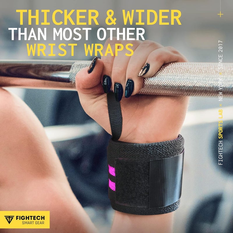 FIGHTECH Wrist Wraps for WeightLifting | 18 inch Professional Grade Lifting Wrist Wraps | Best for Powerlifting Competition, Strength Training, Bodybuilding (Pink, 18 Inch) - Image 5