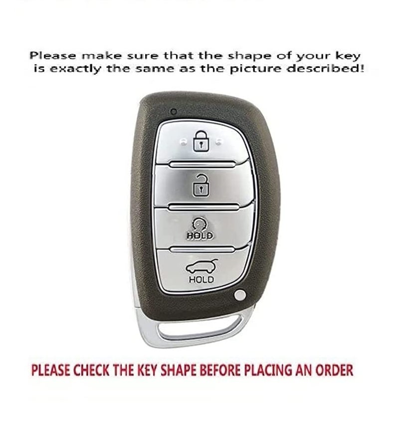 KMH TPU Gold Car Smart Key Cover - Compatible for Hyundai Alcazar Creta Venue i20 Tucson Elantra - 4 Push Button Smart Key Shell Case Holder, Black Gold Pack - Image 5