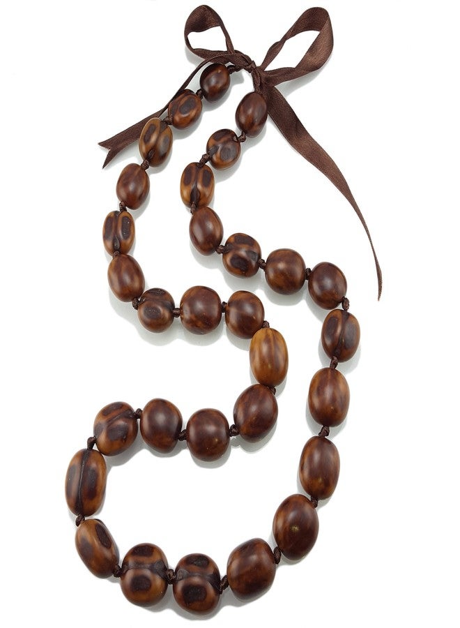 BlueRica Kukui Nut Lei Necklace & Bracelet Set (Natural) - Image 2