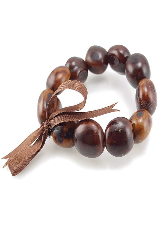 BlueRica Kukui Nut Lei Necklace & Bracelet Set (Natural) - Image 3