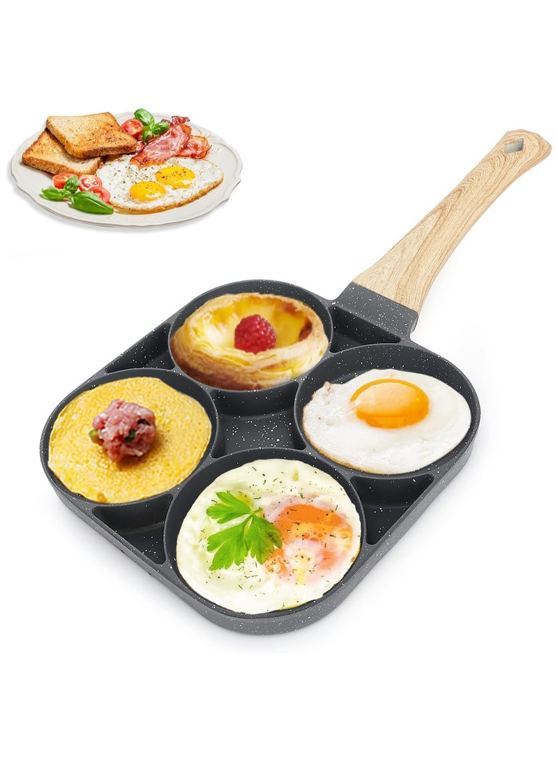 Granite Omelette Pan and Pancake Maker 4 Holes Non-Stick Aluminum Breakfast Omelette Pancake Maker Pancakes Steak Hamburger Non-Stick Pancakes Fried Eggs Burgers Frying Pan 4 Holes Granite Omelette Pan - Non-Stick 4 Holes Frying Pan - Granite 4 Hole Frying Pan - 4 Hole Egg and Hamburger Frying Pan - 4 Hole Granite Omelette Pan and Frying Pan - Image 1