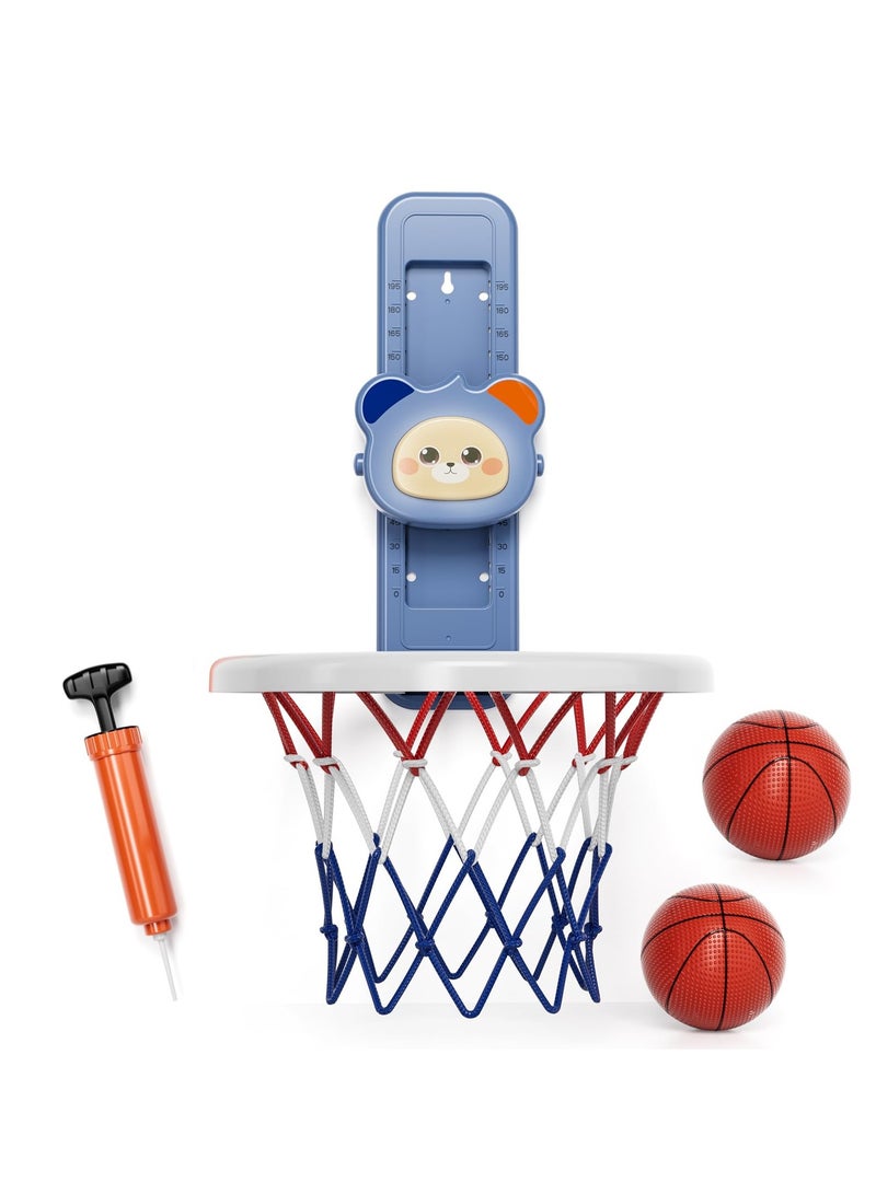 KASTWAVE Basketball Hoop Wall Mounted,Mini Basketball Hoop for Toddlers Boys Age 3-5, Adjustable Height, Voice Touch High Jump Counter for Kids, Space-Saving,Toddler Toys Age 4-7, Birthday Gifts for Boys 4-6 - Image 1