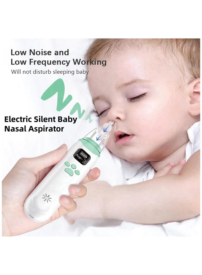 متجر الفرح شفاط أنف للأطفال، شفاط أنف كهربائي للأطفال الصغار، شفاط أنف للأطفال مع 3 رؤوس سيليكون، وظيفة الإيقاف المؤقت والموسيقى والضوء المهدئة، منظف أنف أوتوماتيكي، شفاط أنف محمول للأطفال - Image 1