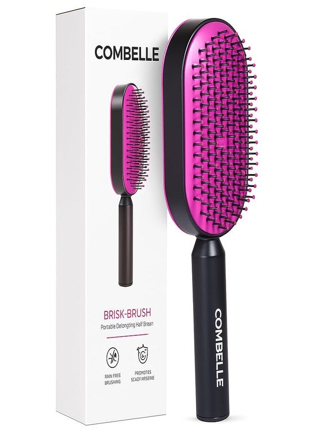 COMBELLE Self-Cleaning Hair Brush & 3D Air Cushion Detangler – Scalp Massager Suiitable for Thick, Wet or Dry Hair – Anti-Static Brush with One-Push Retractable Bristles - Image 1