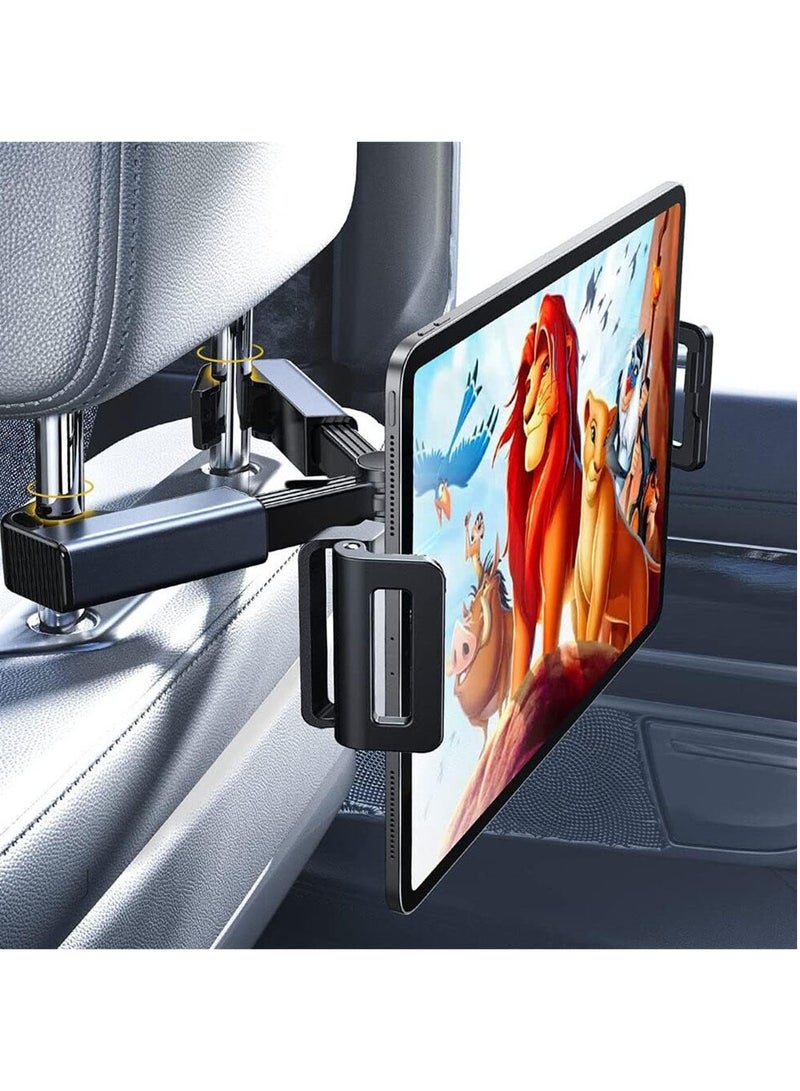 Universal Car Rear Pillow Phone Holder Tablet iPad Holder 360 Degree Rotating Foldable Holder Suitable for 4.7-12.9 inch Mobile Phones Y11（Black） - Image 1