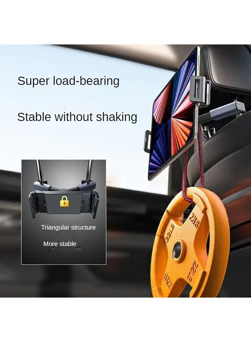 Universal Car Rear Pillow Phone Holder Tablet iPad Holder 360 Degree Rotating Foldable Holder Suitable for 4.7-12.9 inch Mobile Phones Y11（Black） - Image 3